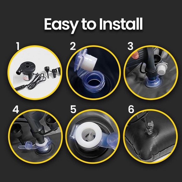 Zone Tech Black Inflatable Blow Up Travel Mattress Set BNIB - Picture 6 of 9